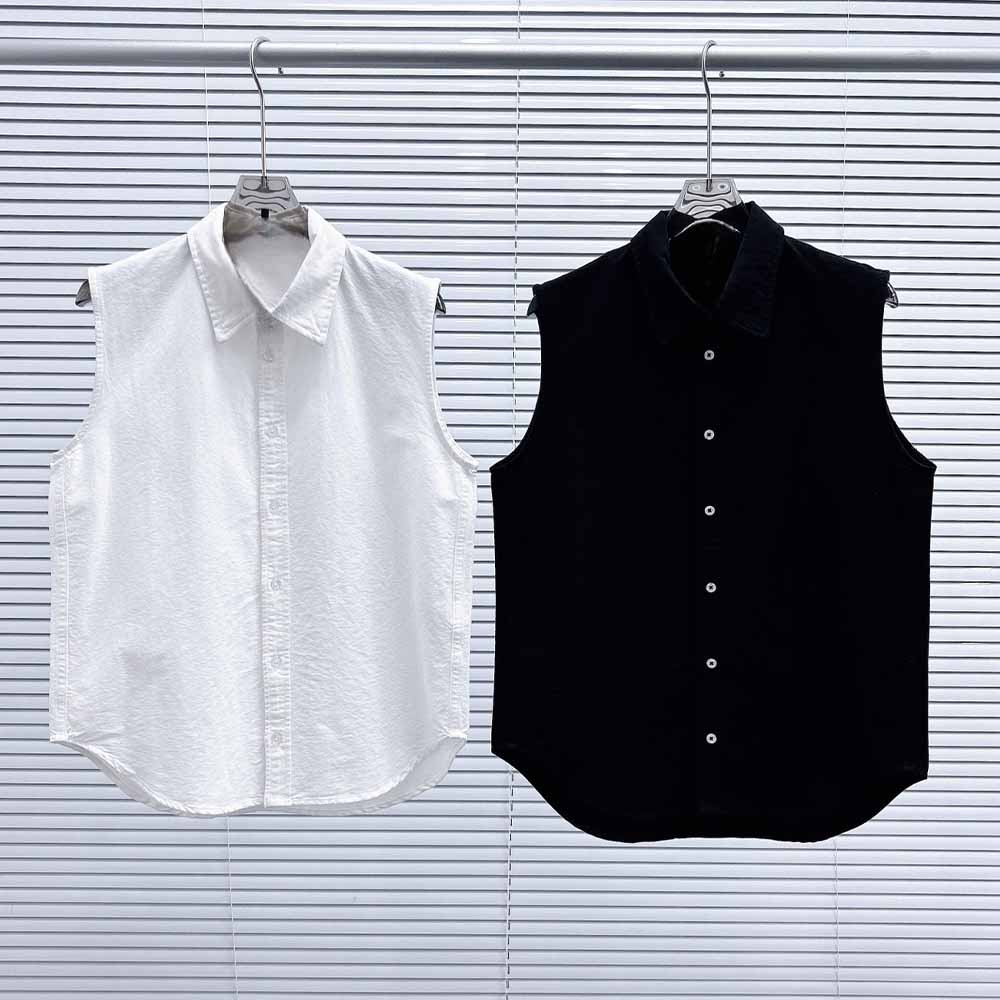 Women's new stylish sleeveless shirt lapel embroidered vest