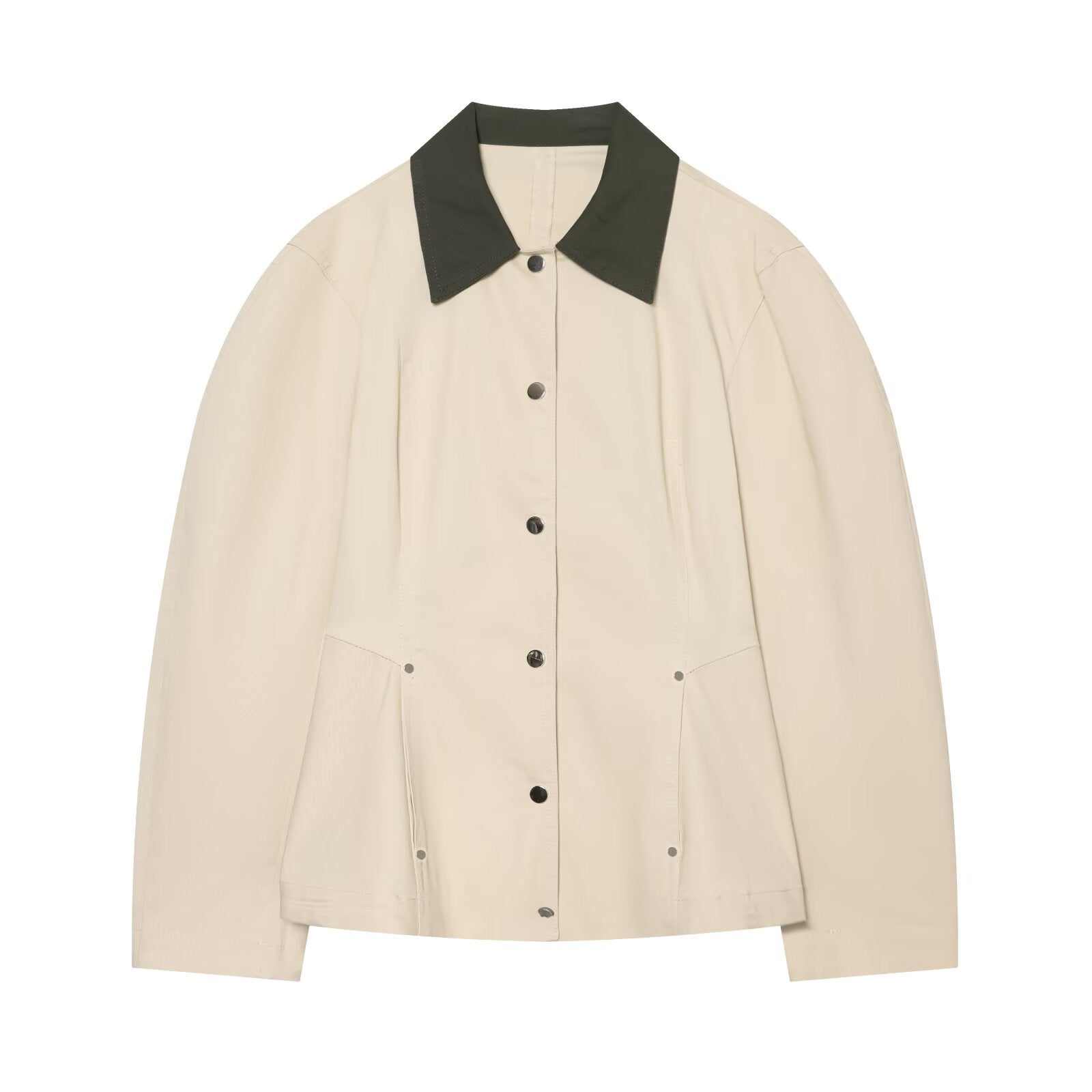 Women's contrasting collar Short skirt style hem jacket Coat