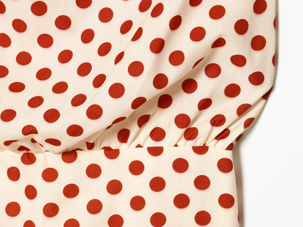 Women's polka dot strapless dress