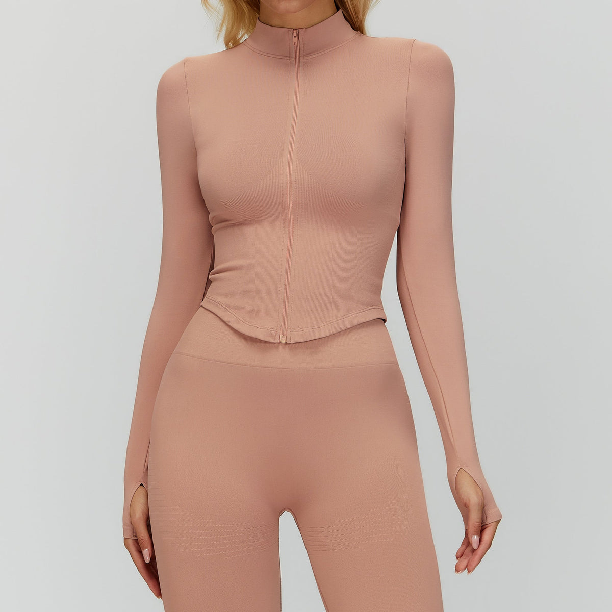 Women's new stand-up collar zipper coat tight-fitting quick-drying yoga clothes