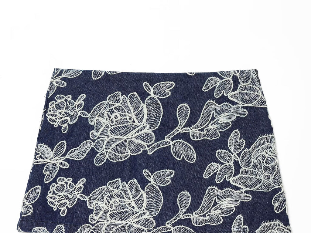 Women's slim versatile embroidered culottes
