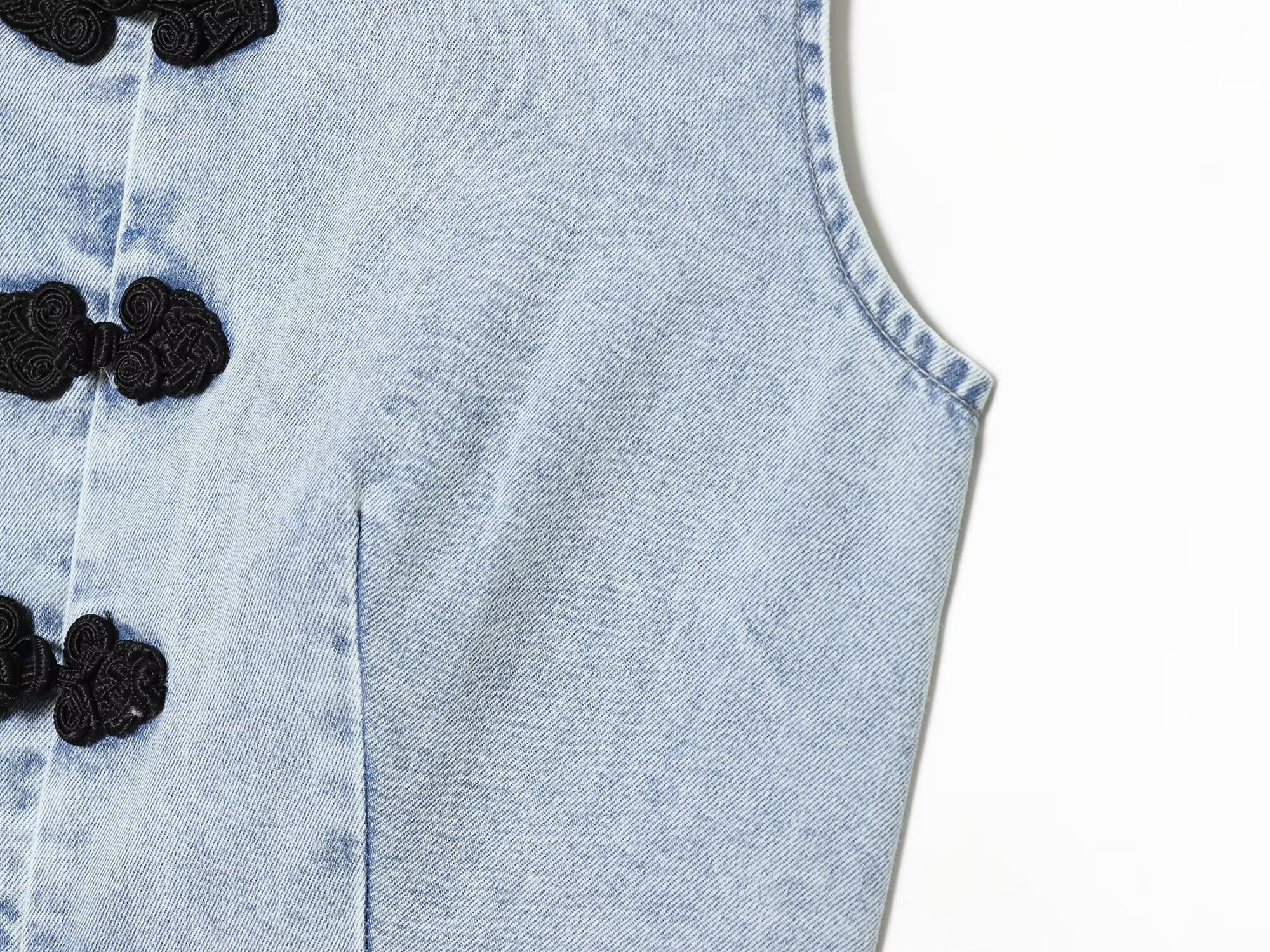 Women's rope knot denim vest style top