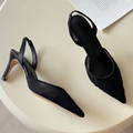 Women's new mesh diamond decorative high heels have a shoe box.