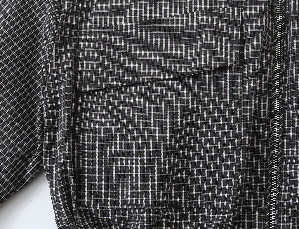 Women's Plaid Stand Collar Cotton Jacket Coat