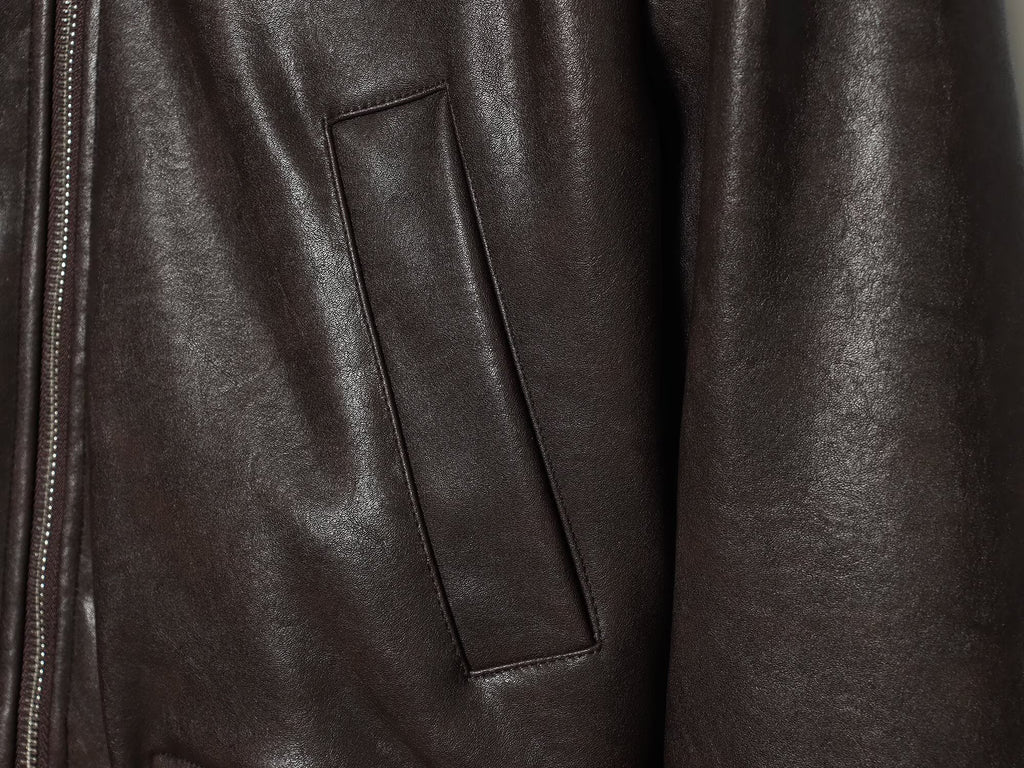Women's short leather effect pilot jacket Coat