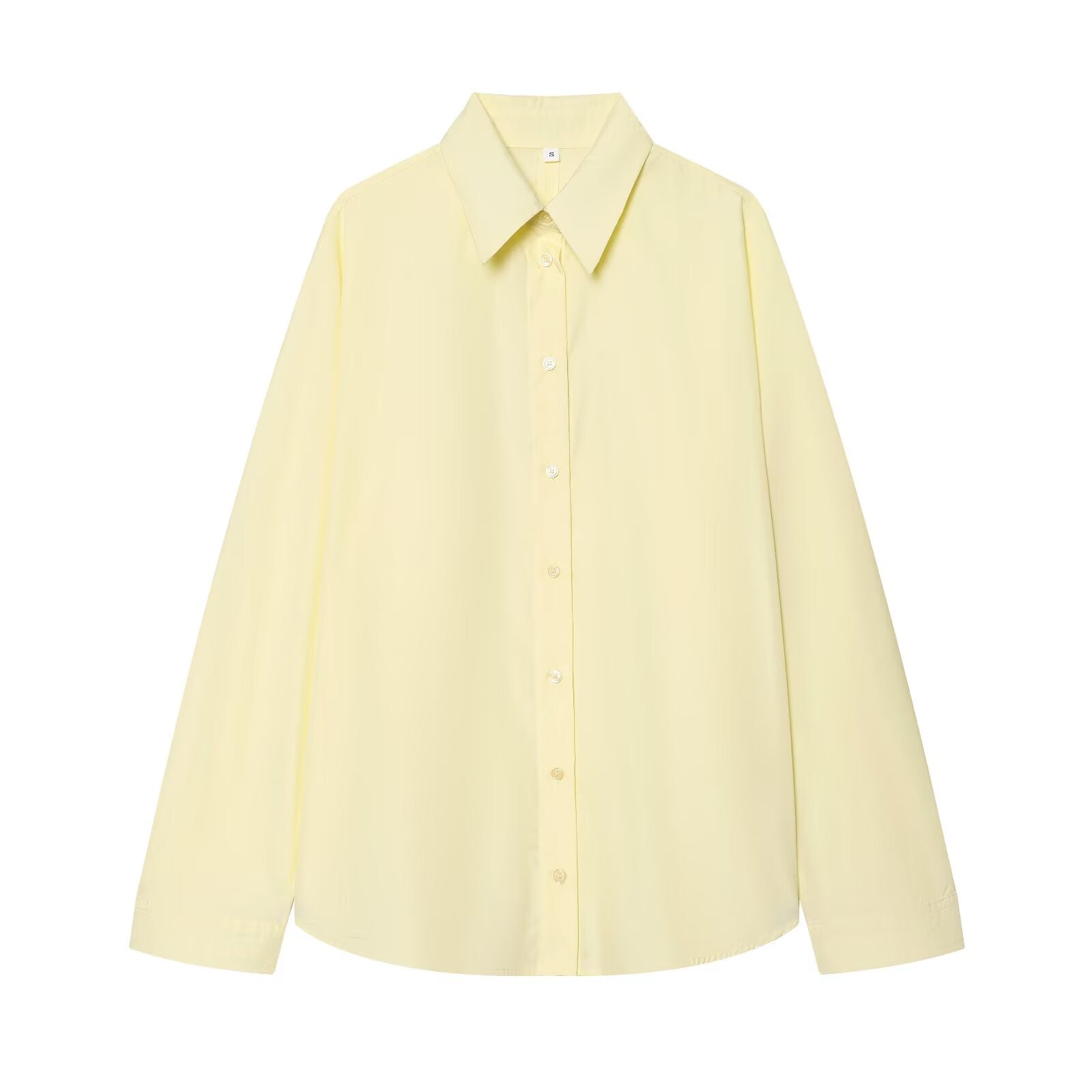 Women's loose single breasted poplin shirt