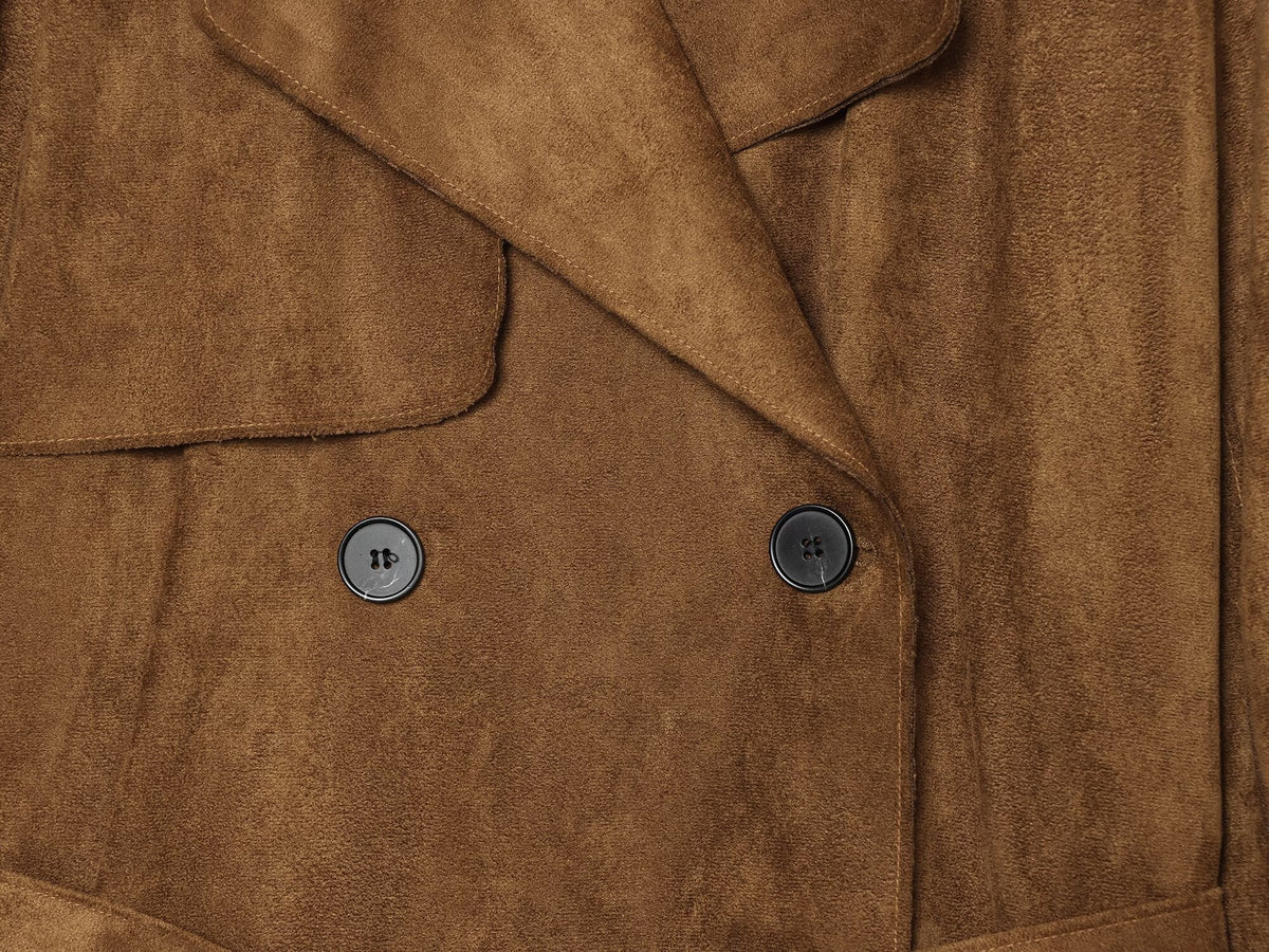 Women's with belt suede effect windbreaker Coat
