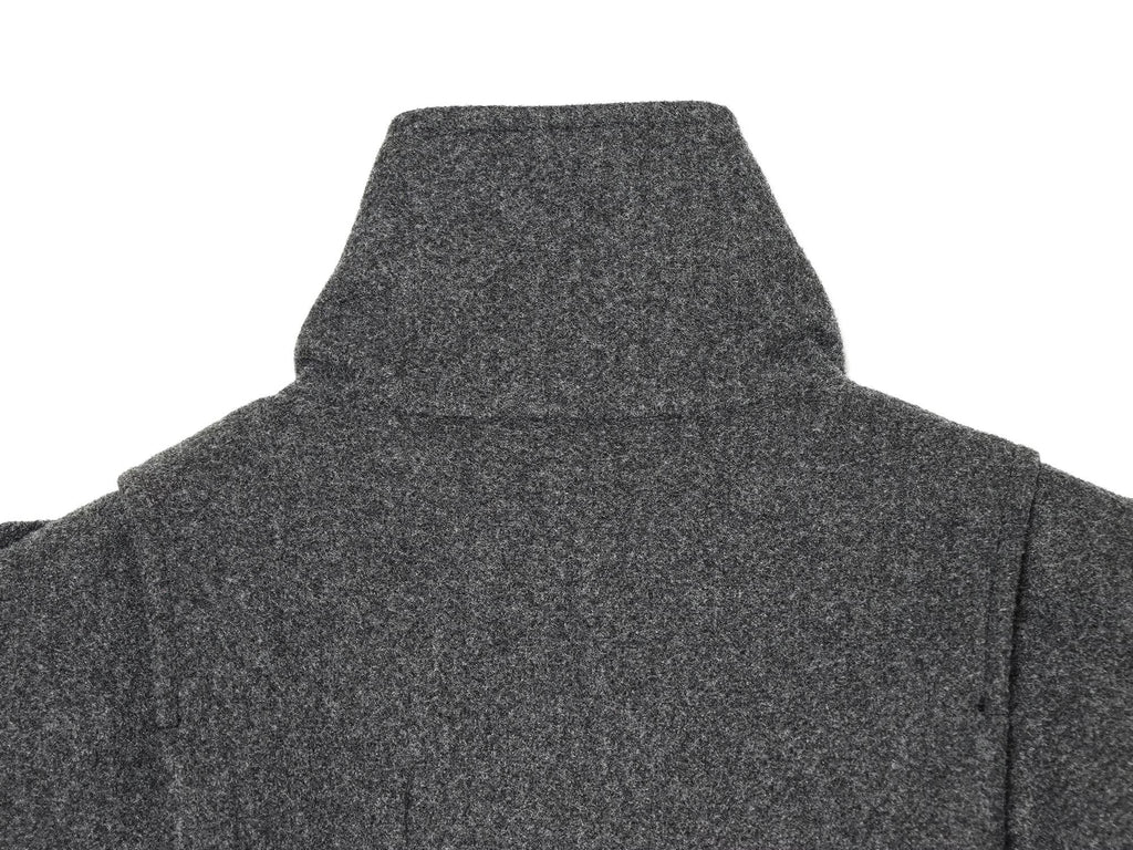 Women's pleated design standing collar woolen coat