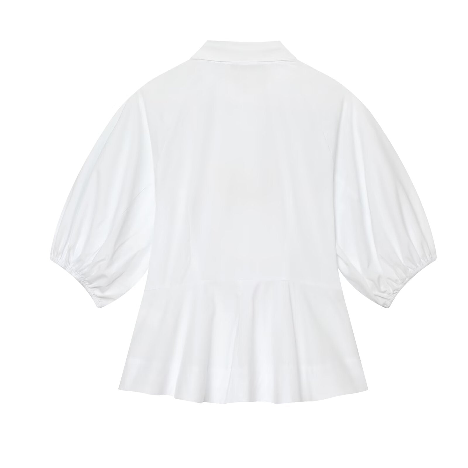 Women's skirt style hem bubble sleeve shirt