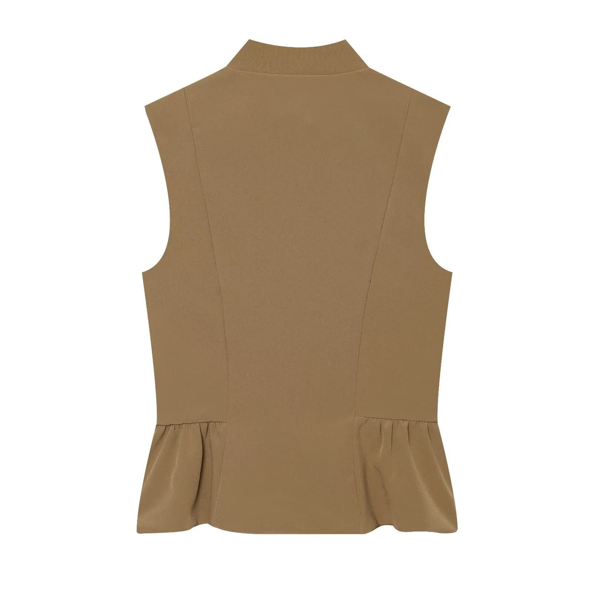Women's Buckle decoration Ruffled vest style top