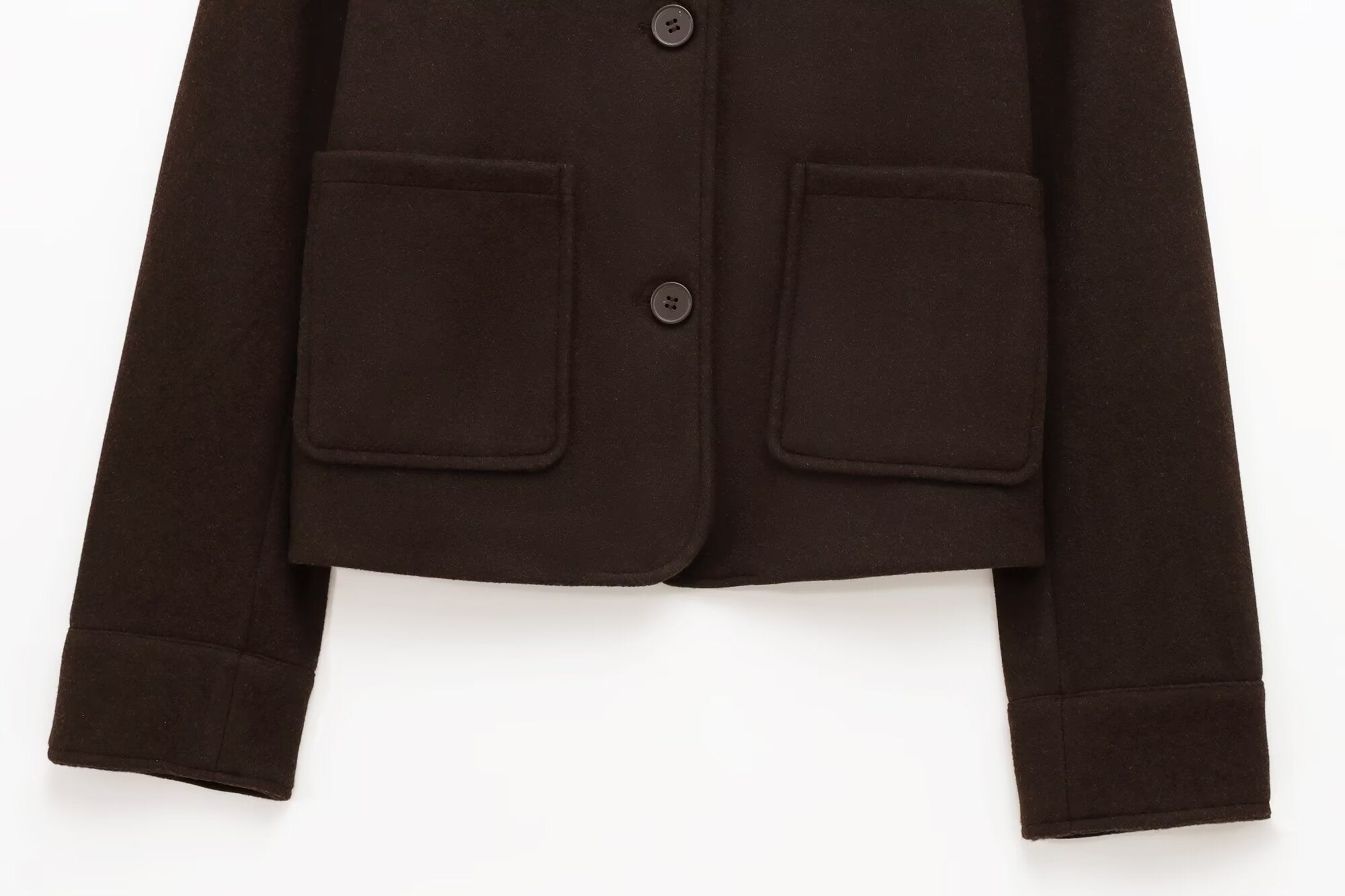 Women's new fashion pocket decoration long sleeved soft texture jacket