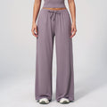 Women's new sanding drooping wide leg elastic drawstring trousers