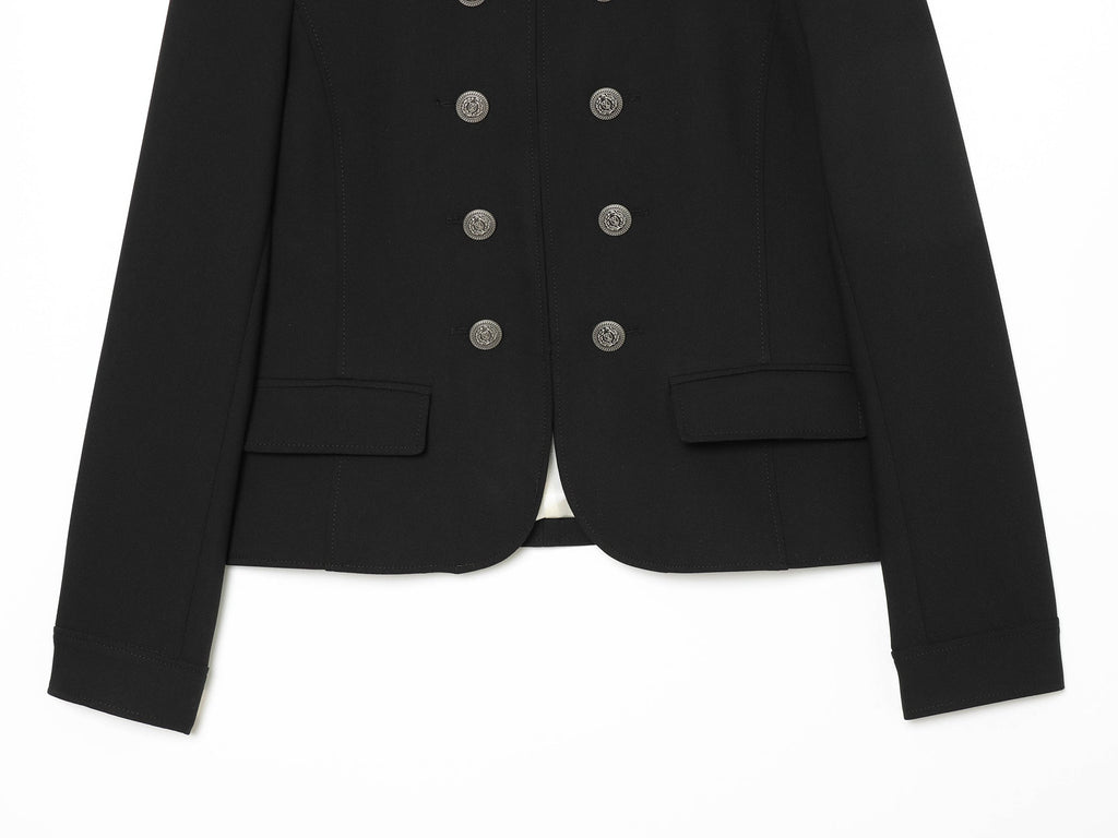 Women's With shoulder pads slim double breasted jacket