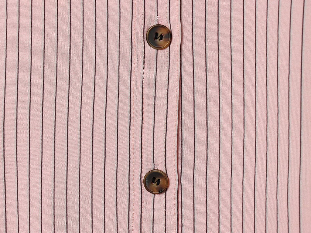 Women's loose striped high neck shirt