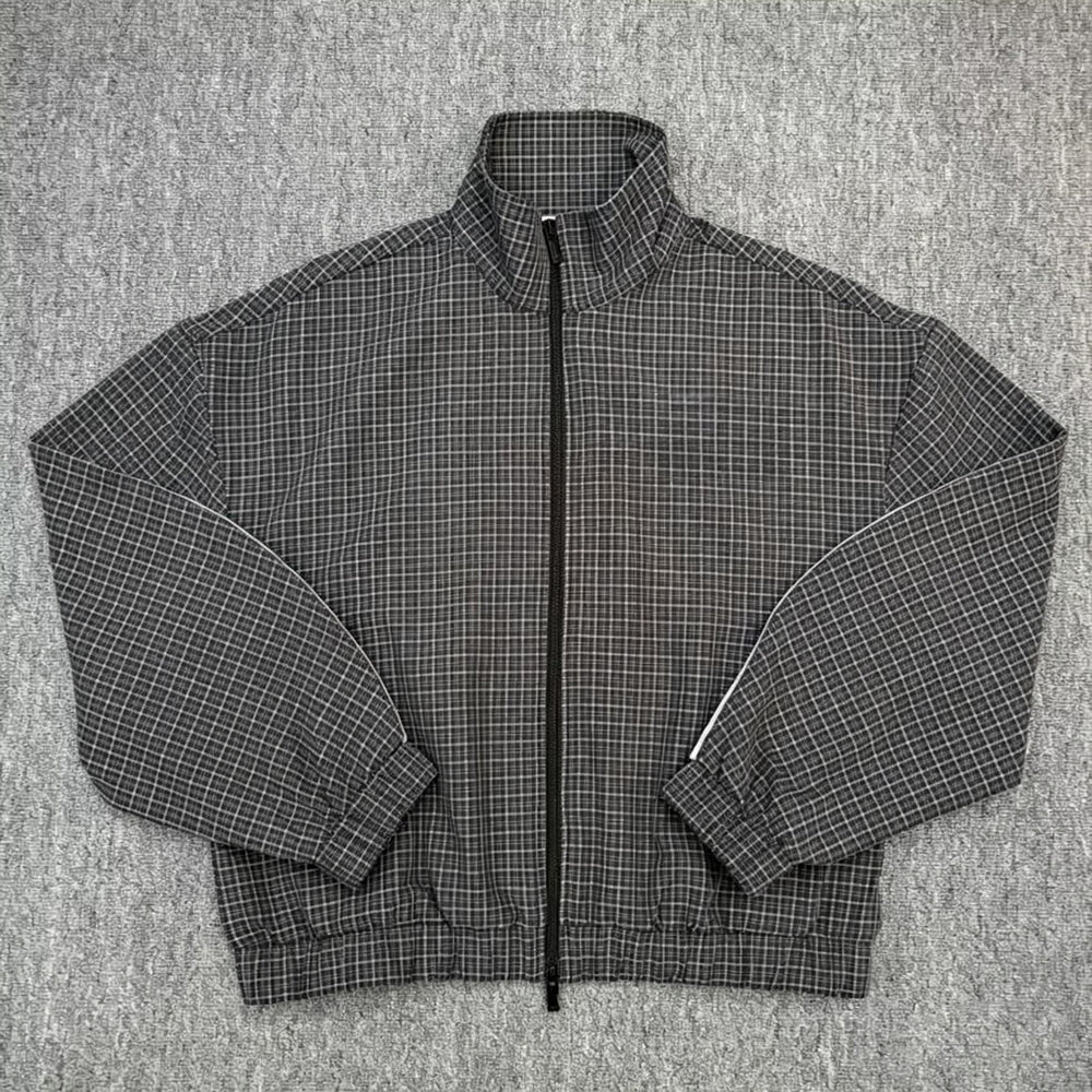 Women's new retro plaid striped casual jacket jacket jacket wide-leg sports casual pants