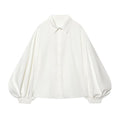 Women's loose puff sleeve poplin shirt