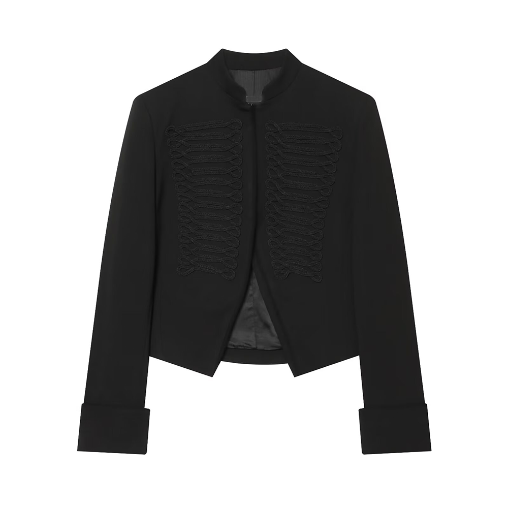 Women's rope knot decorative long sleeved Blazer Coat