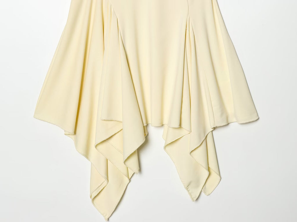 Women's asymmetric thin shoulder strap dress