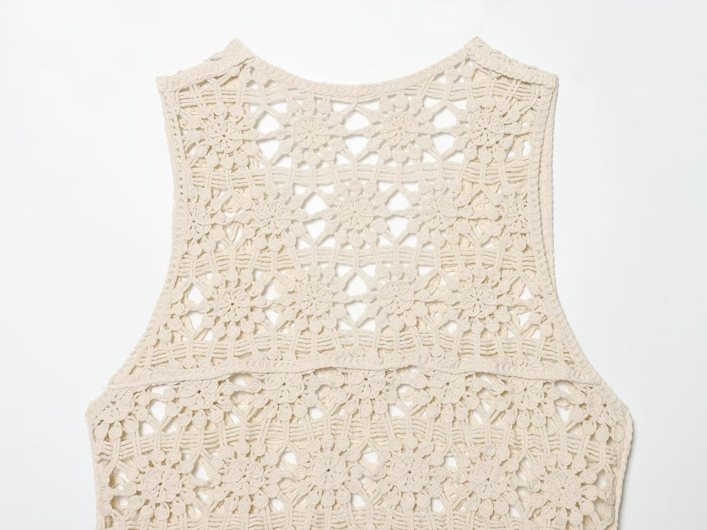 Women's casual hollow knitted vest