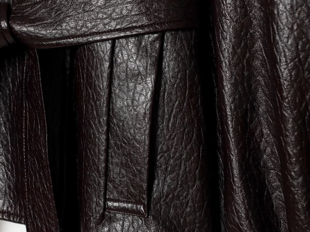 Women's with belt leather effect jacket Coat