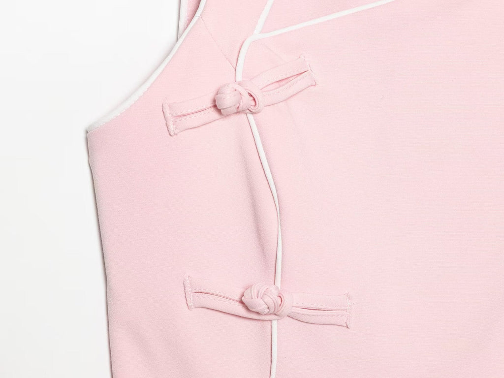 Women's rope knot buckle decoration mini dress