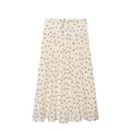 suit Women's 2 pieces polka dot lace up MIDI skirt+polka dot bow top