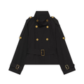 Women's With Belt stand collar windbreaker Coat