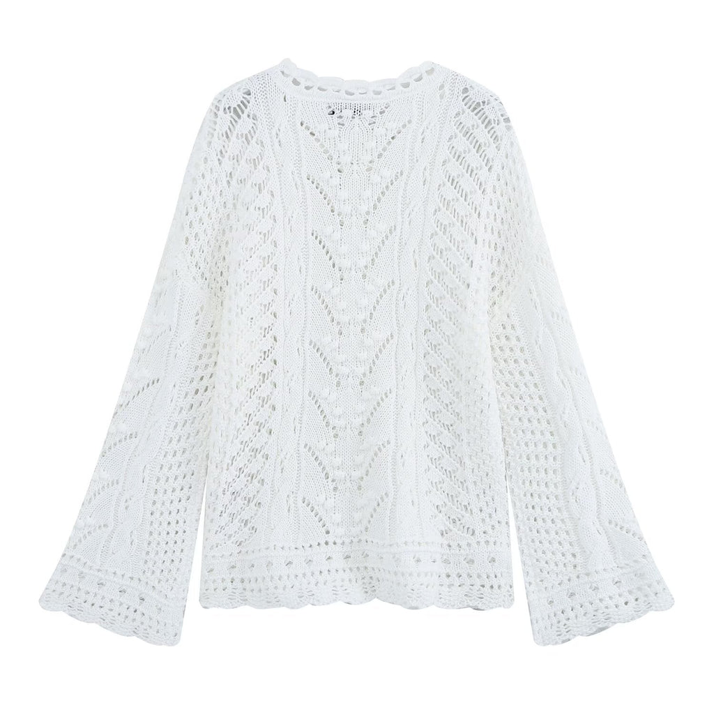 Women's hollow texture knitted sweater