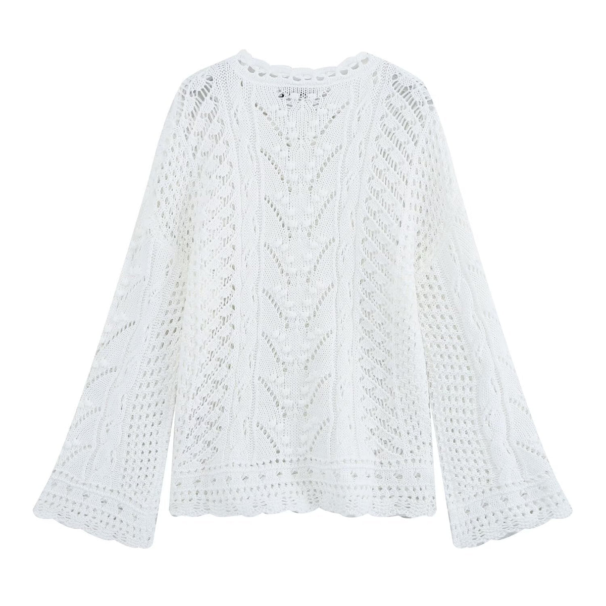 Women's hollow texture knitted sweater