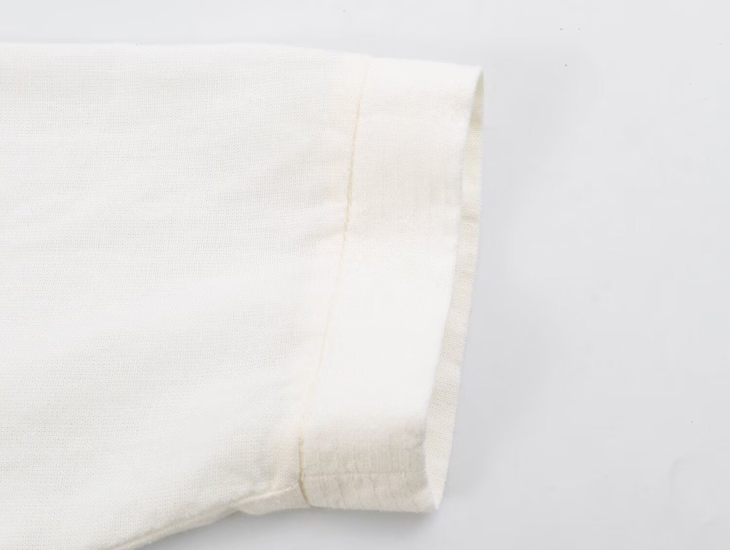 Women's rope knot buckle loose linen blended shirt