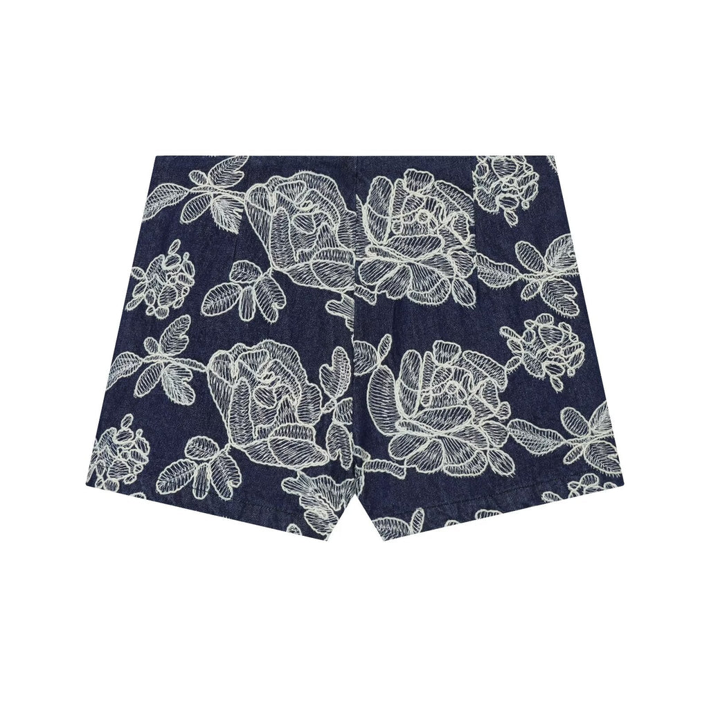 Women's slim versatile embroidered culottes