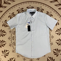 Men's and Women's New Fashion Casual Joker Cotton Twill Embroidered Short-sleeved Shirt