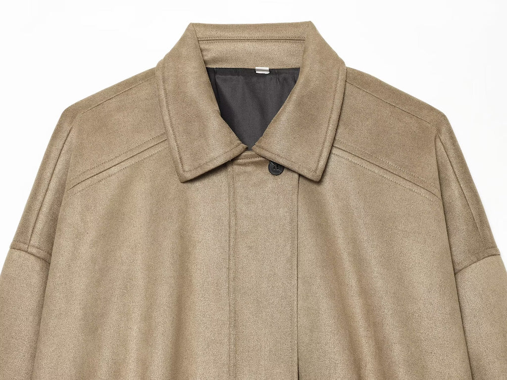 Women's casual suede textured jacket Coat