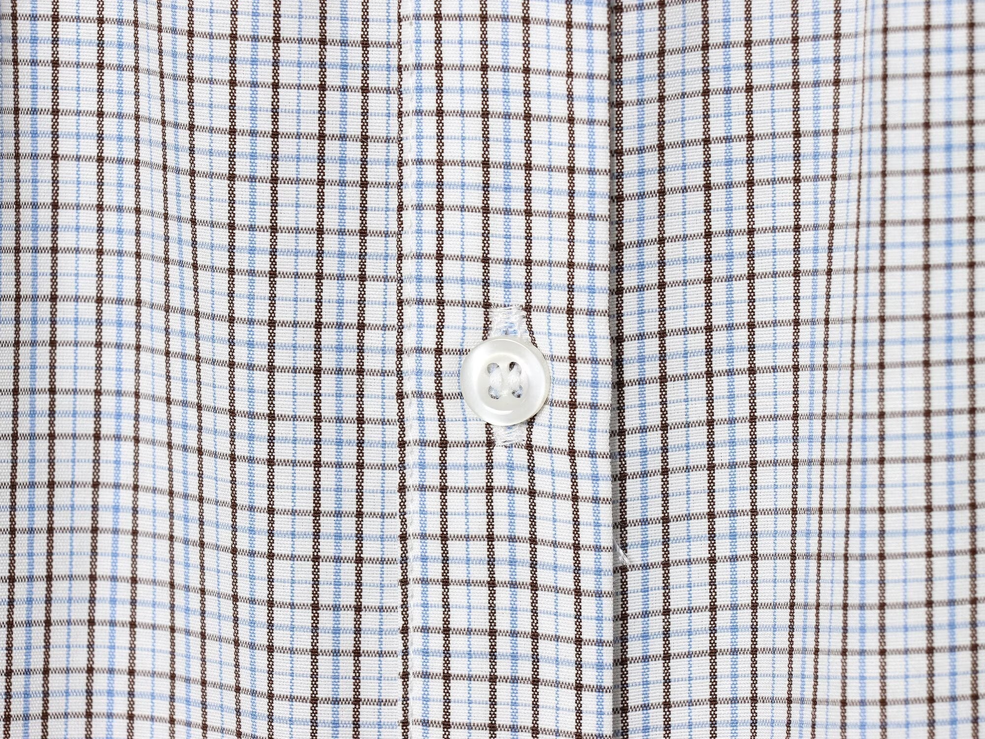 Women's short sleeved plaid elastic poplin shirt