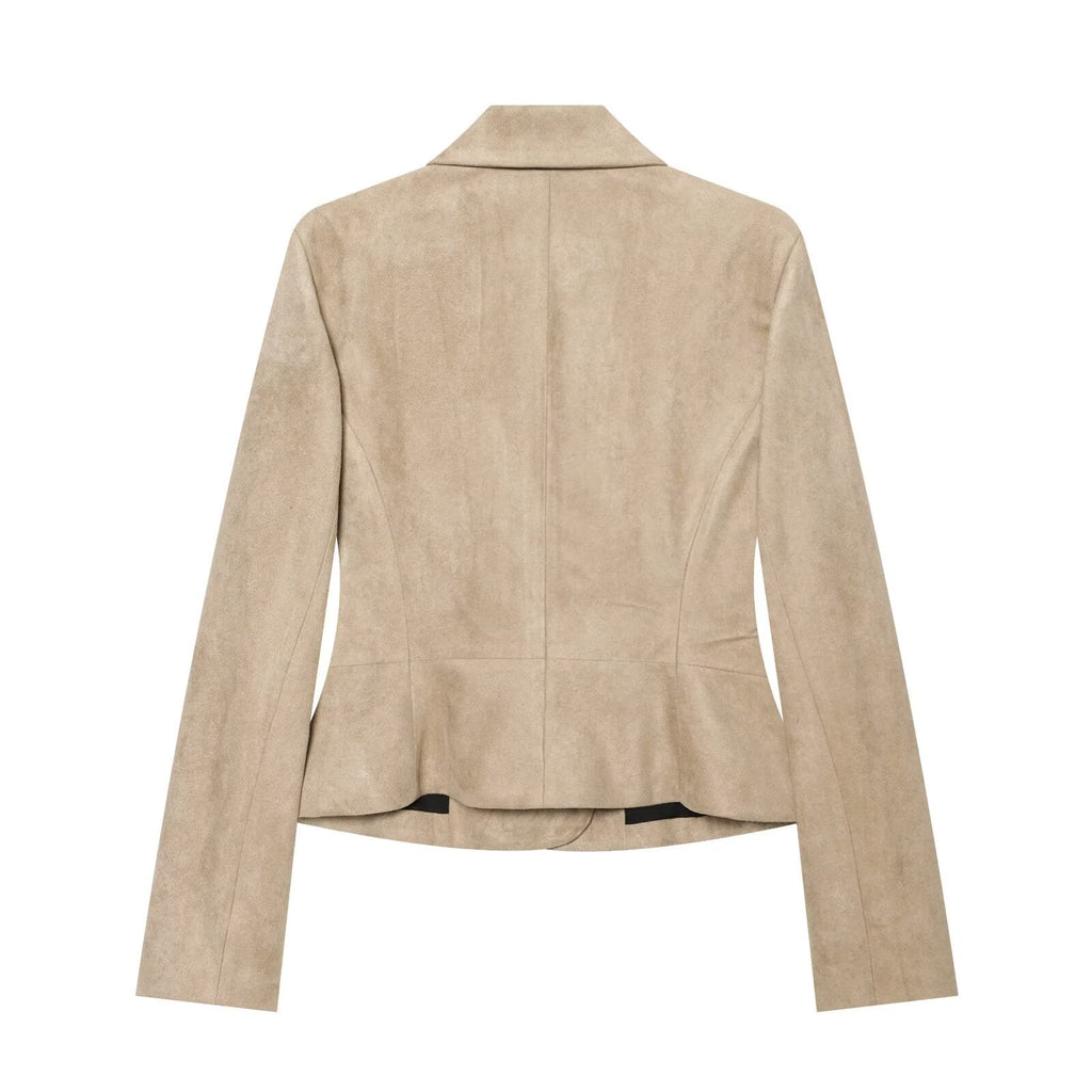Women's with shoulder pads slim short Blazer Coat