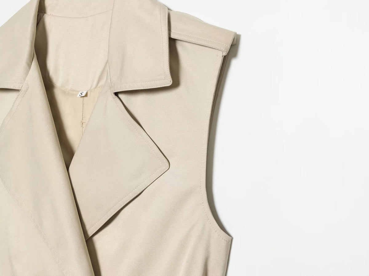 Women's with Belt casual double breasted vest
