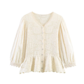Women's seven quarter sleeve patchwork knit Coat