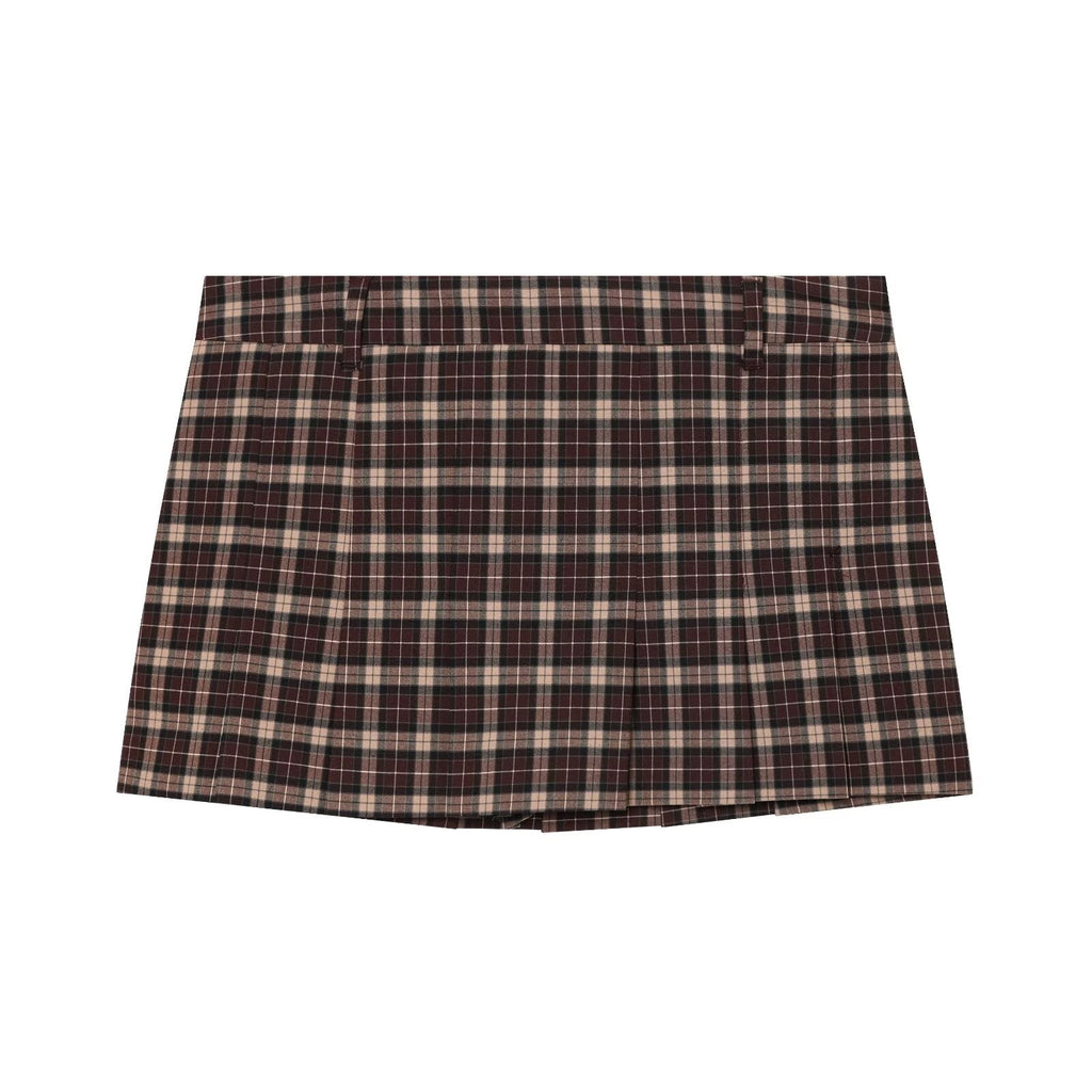 suit Women's 2 pieces casual short plaid Coat+culottes