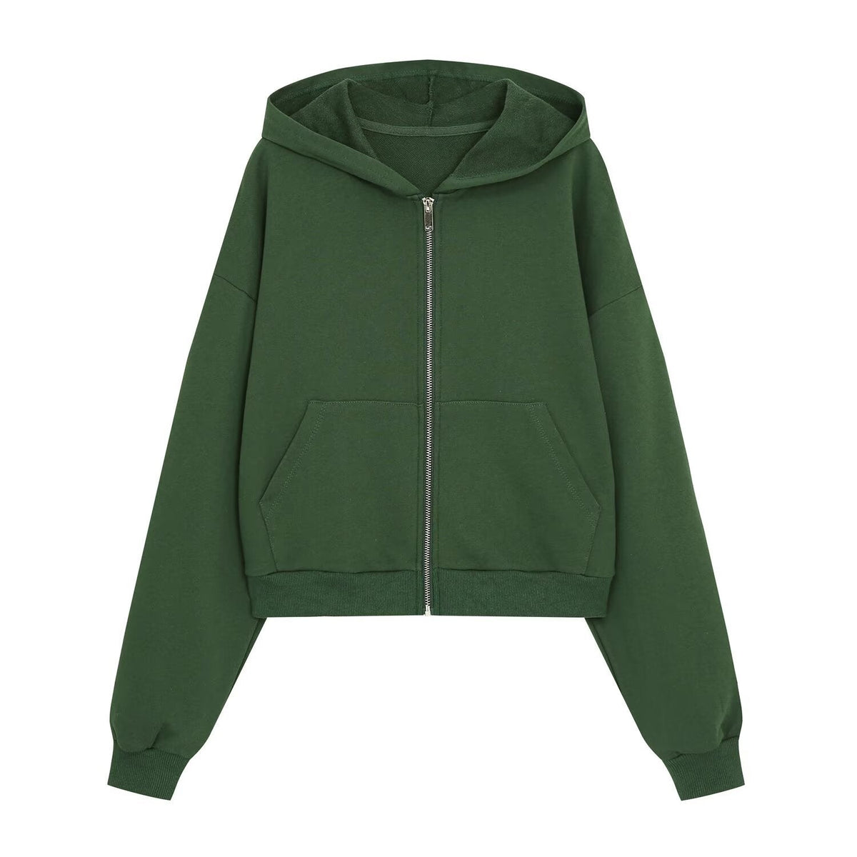 suit Women's 2 pieces washing effect hooded zipper sweatshirt+Pants