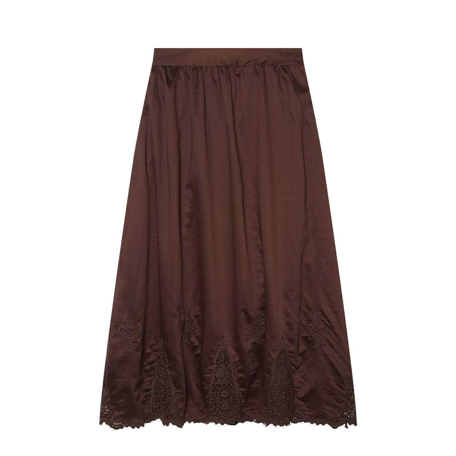 Women's casual embroidered fluffy MIDI skirt