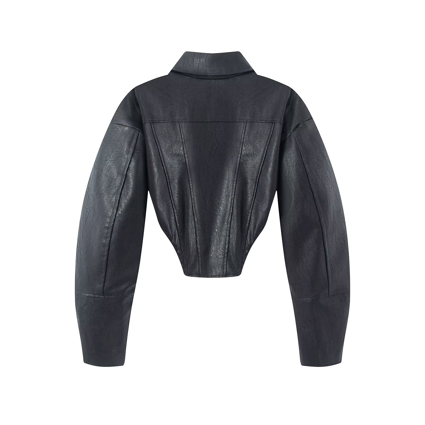 Women's retro short faux leather Coat
