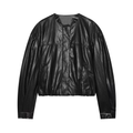 Women's balloon shaped Faux Leather jacket Coat