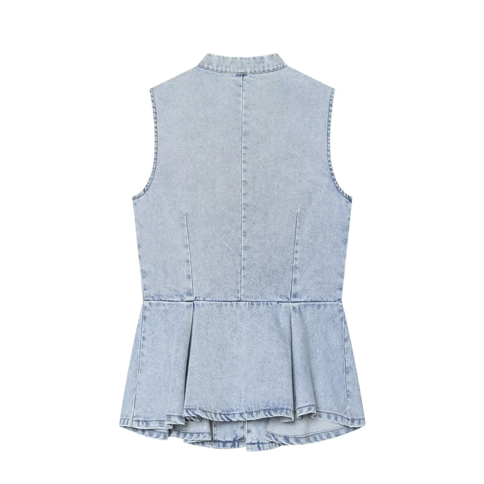 Women's rope knot denim vest style top
