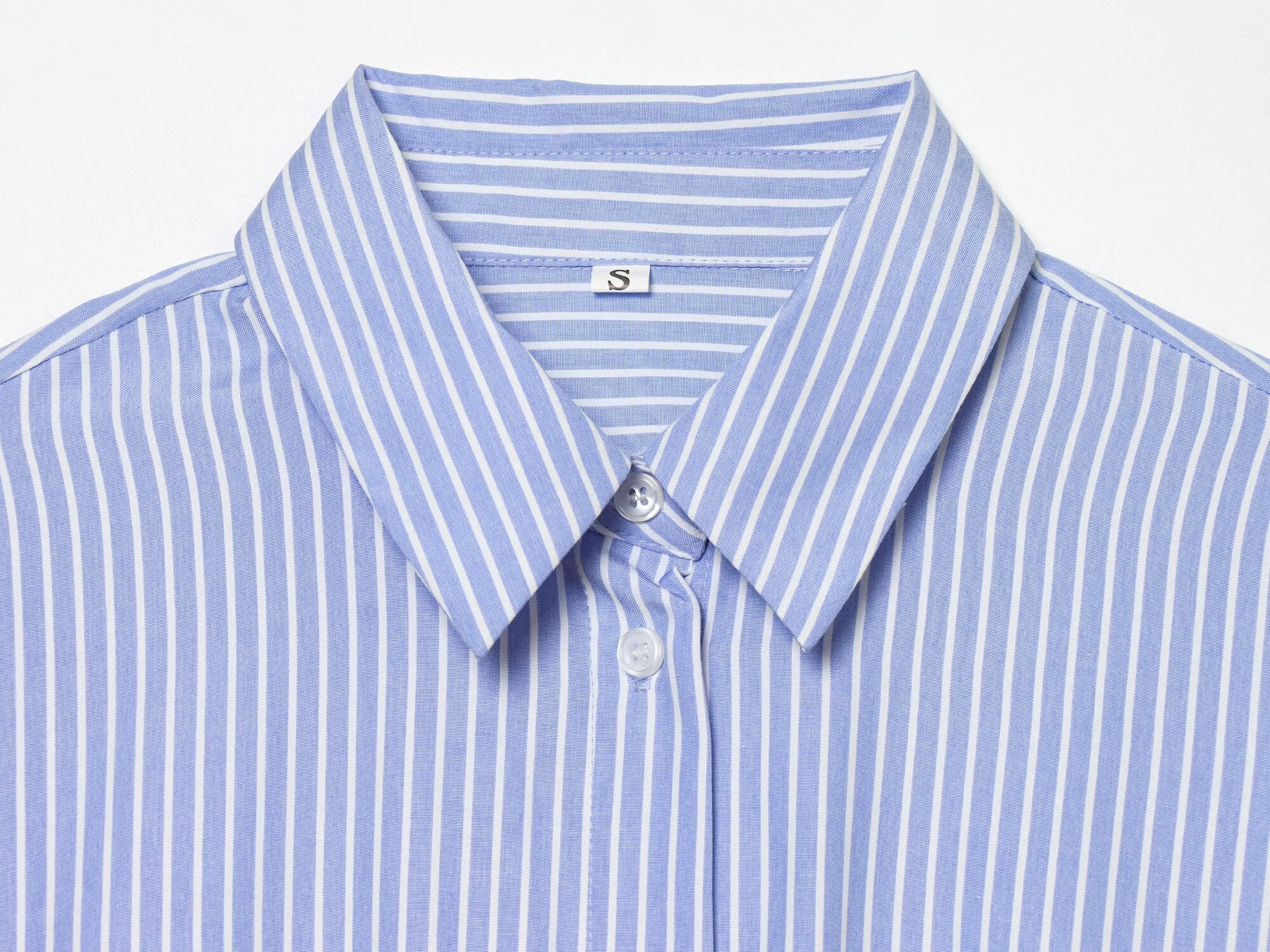 Women's knot decoration striped shirt style dress