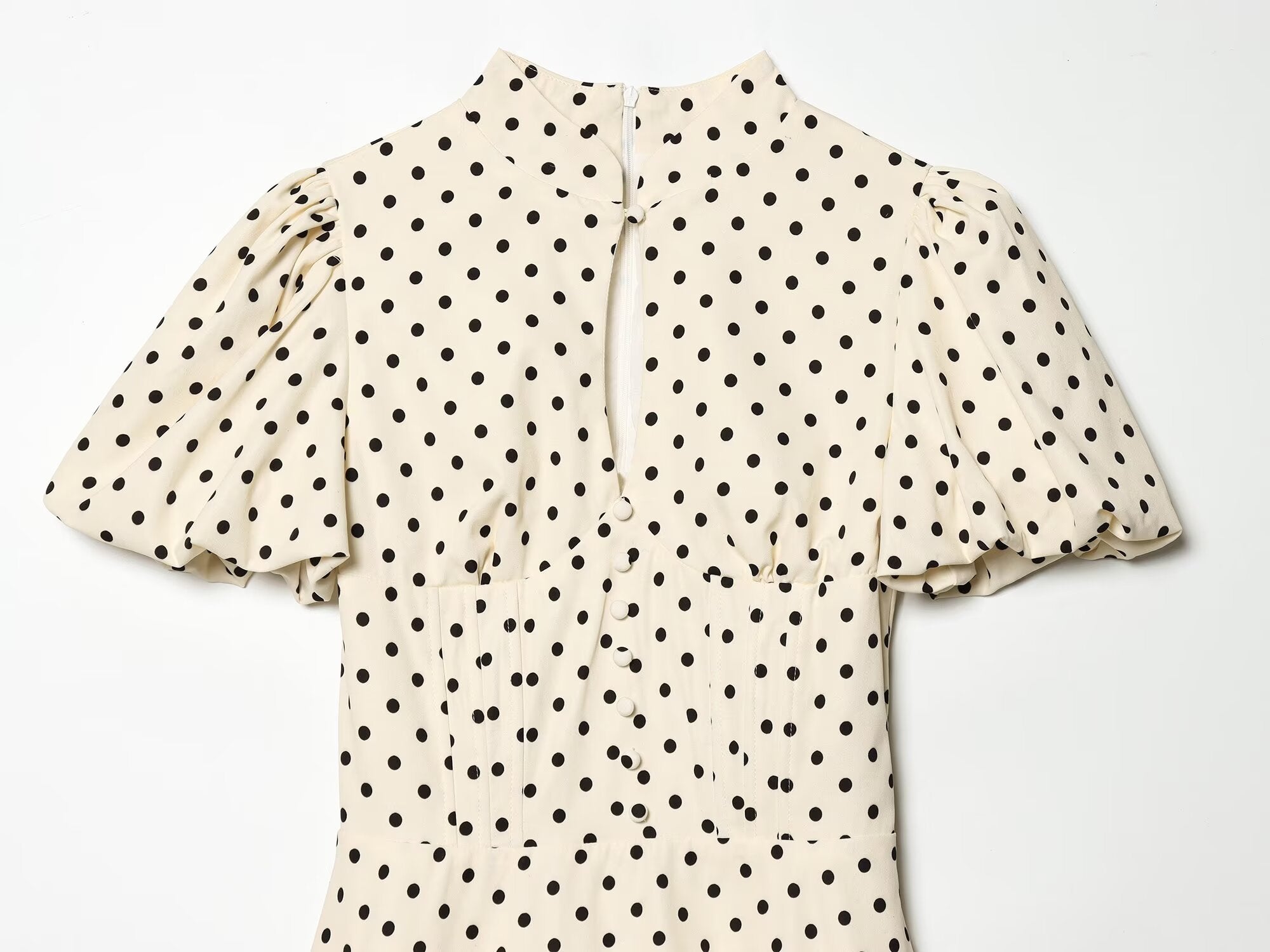 Women's bubble sleeve polka dot dress