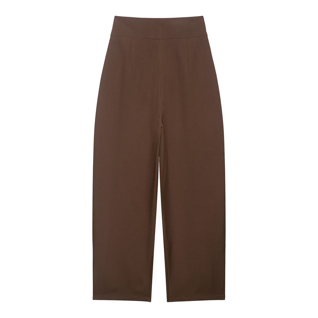 Women's high waisted pleated balloon version casual pants
