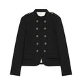Women's With shoulder pads slim double breasted jacket