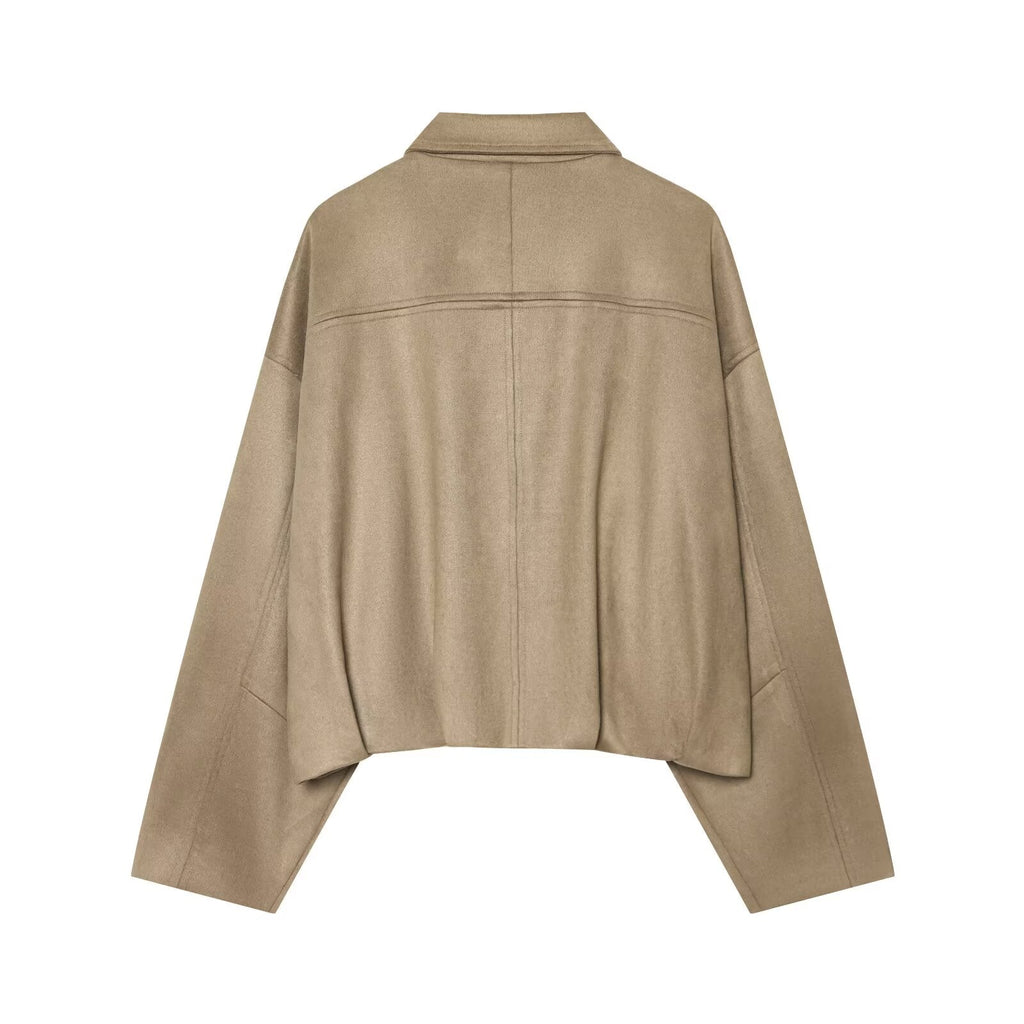 Women's casual suede textured jacket Coat
