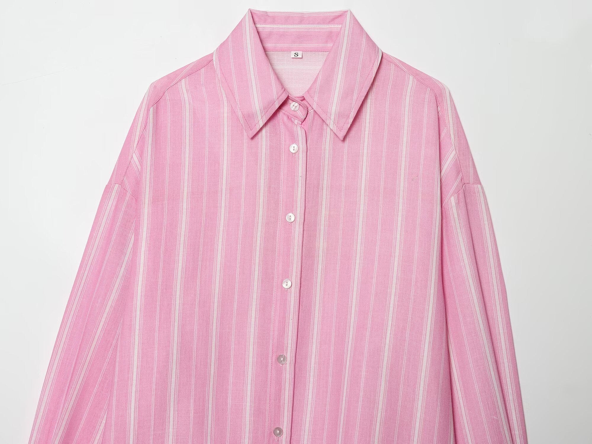 suit Women's 2 pieces loose linen blended striped shirt+Skirts
