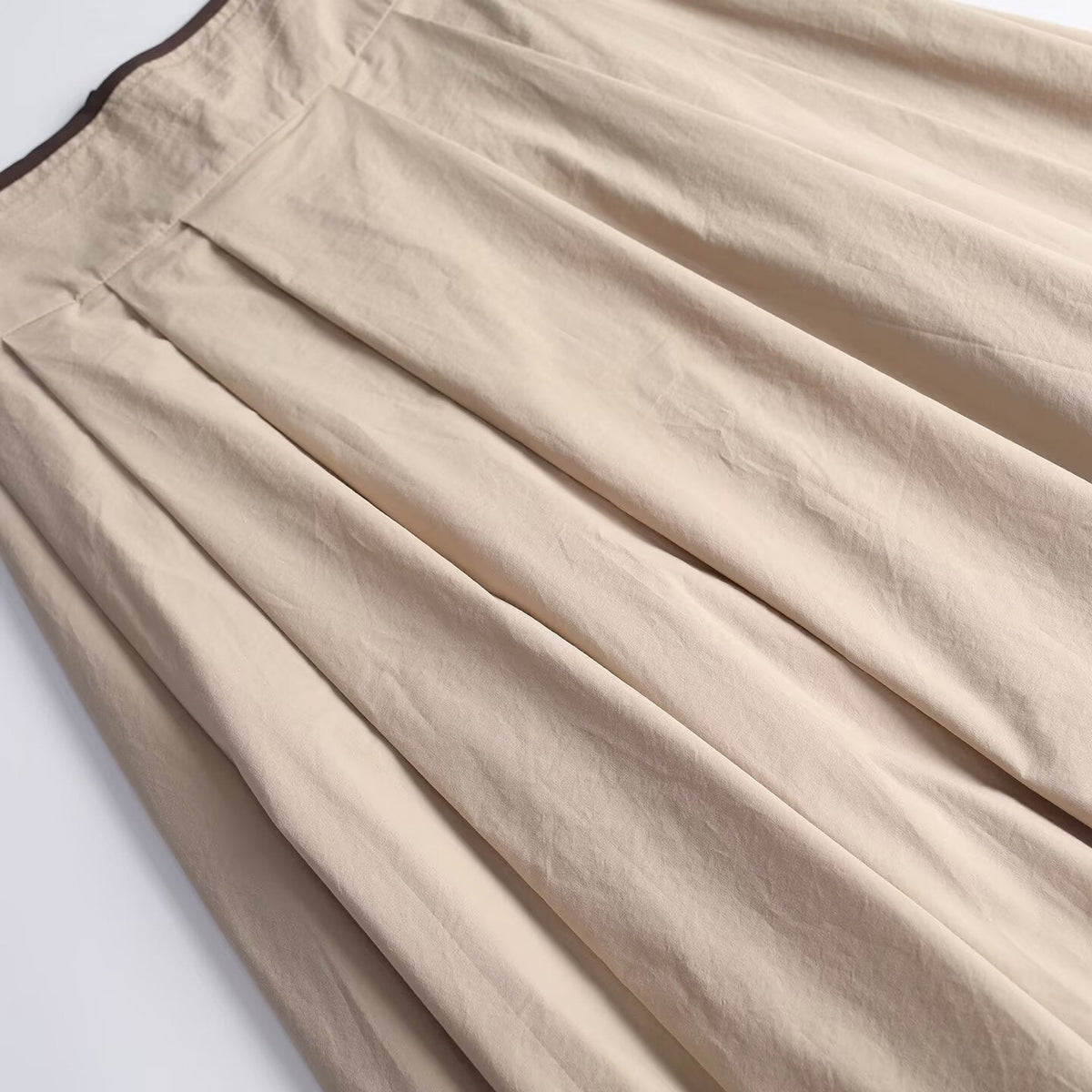 Women's Casual Cotton High-Waisted pleated Skirt